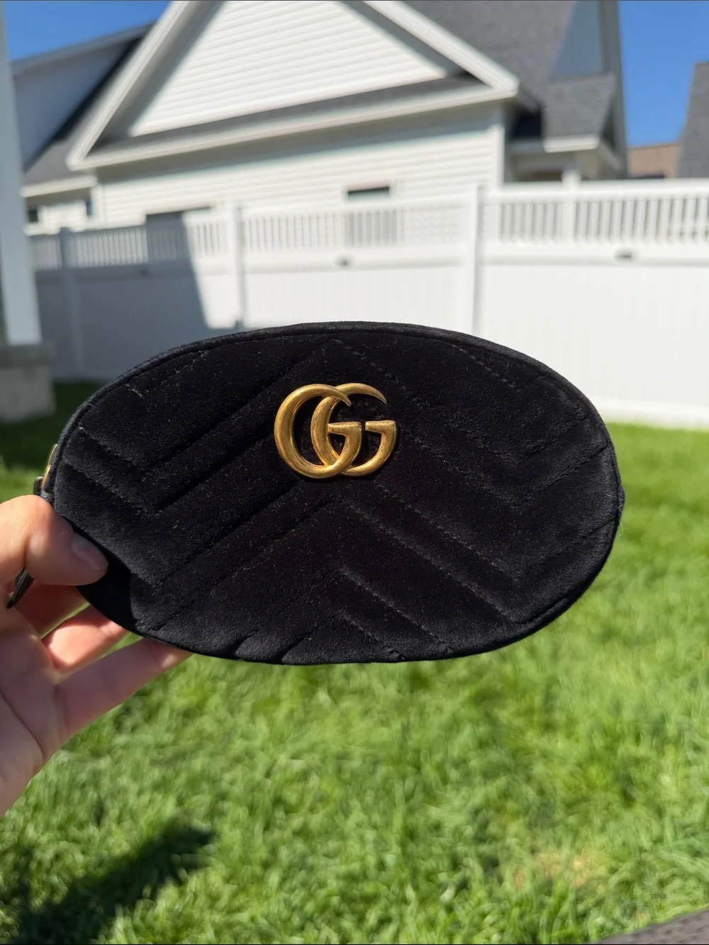 NWOT Gucci GG Marmont Matelassé Velvet Belt Bag - Picture 2 of 8